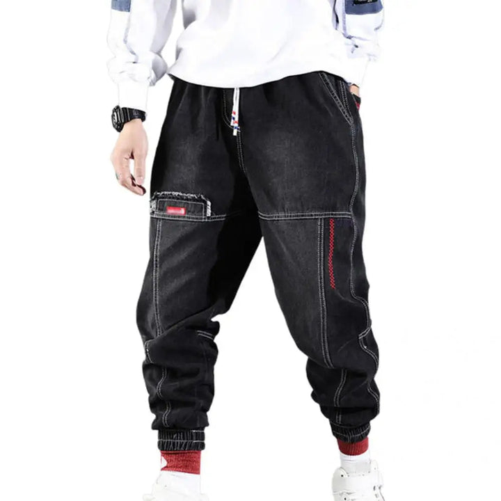 Drune | Lässige Denim Joggerhose Für Männer