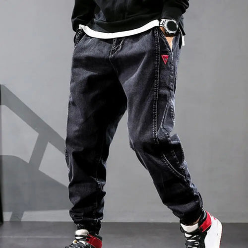 Drune | Jeans Jogger - Bequeme Denim-Sweathose mit Tunnelzug & elastischem Beinabschluss