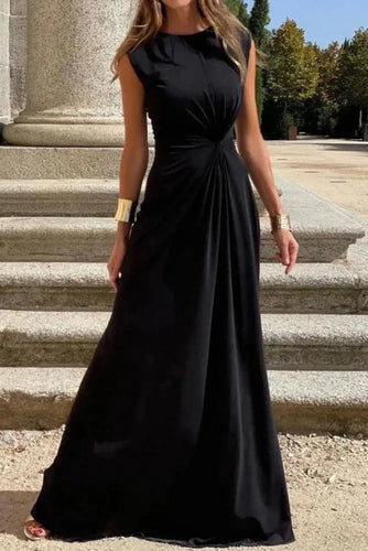 Drune | Elegantes Langarmkleid mit Revers und glattem V-Ausschnitt für Frauen