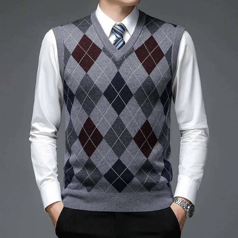 Drune | Strickweste mit Argyle-Muster