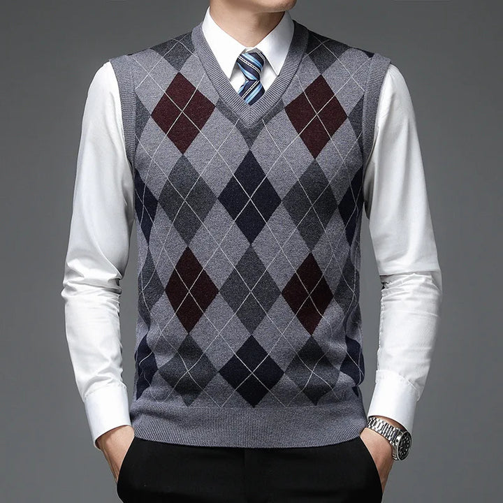Drune | Strickweste mit Argyle-Muster