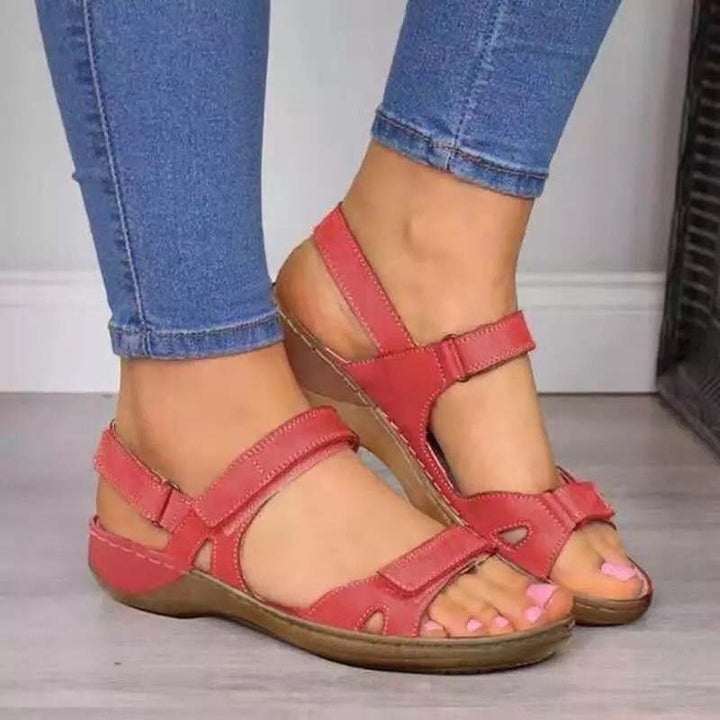 Drune | Bliss Clark Orthopädische Sommersandalen mit Klettverschluss für Frauen