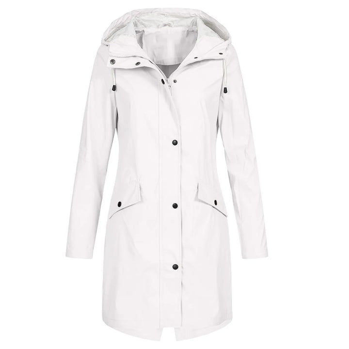 Drune | Damen Lange Wasserdichte Regenjacke - Mit Kapuze