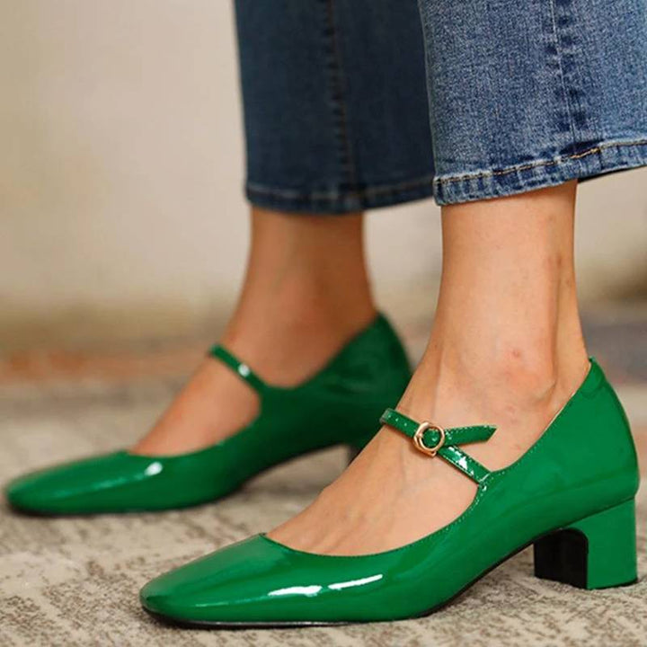 Drune | Schuhe mit Glänzendem Blockabsatz
