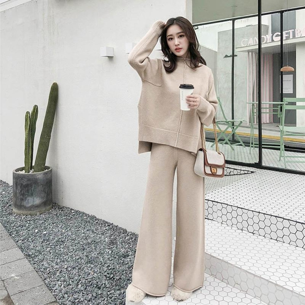 Drune Strick-Set | Warme Pullover & Weite Hosen für kalte Tage