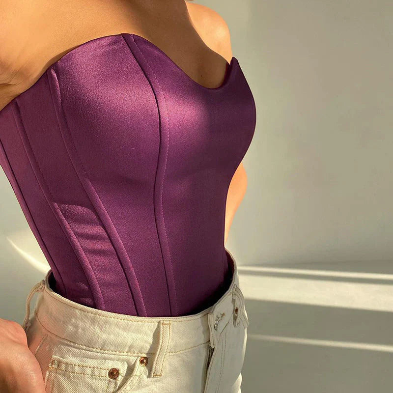 Drune | Trägerloses Korsett Crop Top
