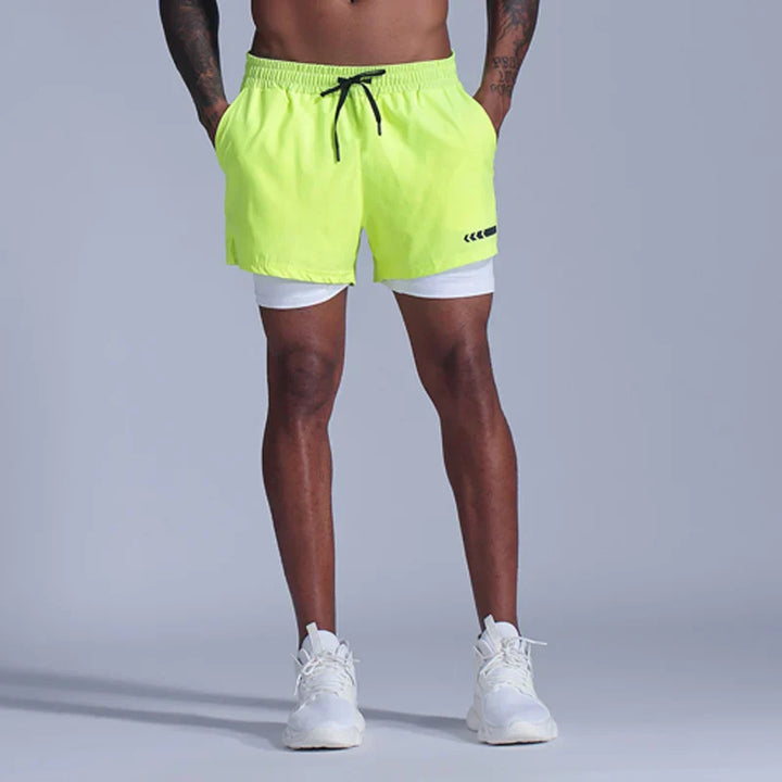 Drune | Laufshorts Für Herren 2 in 1 Schnelltrocknend Für Joggen, Fitnessstudio Und Training Davorio