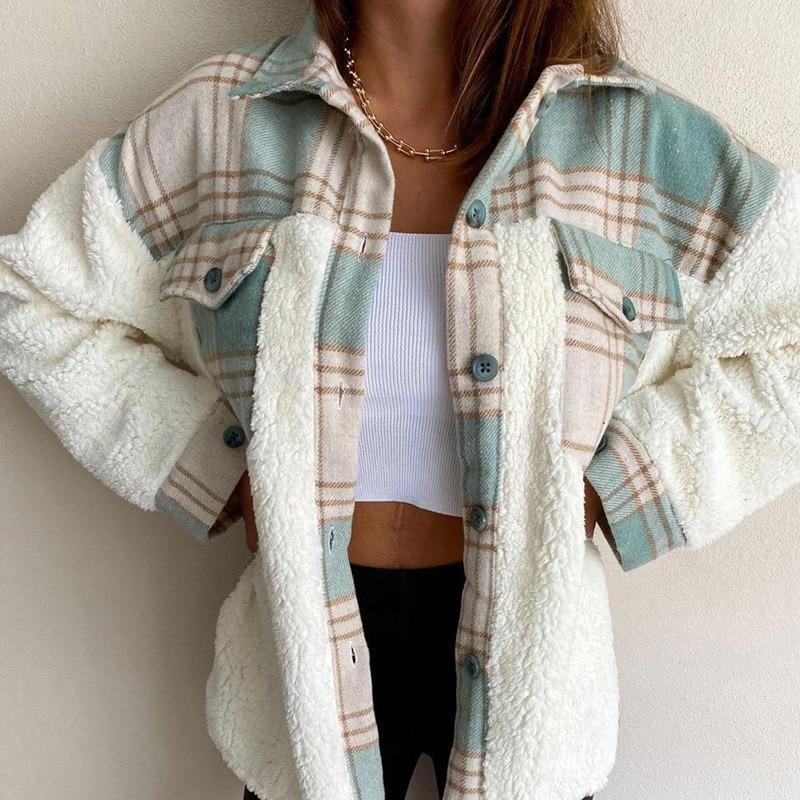 Drune | MODACHIC Karierte Lammwolljacke