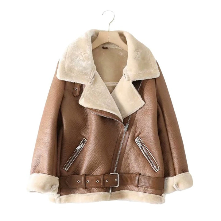 Drune | Damen Winterjacke mit Lammfell