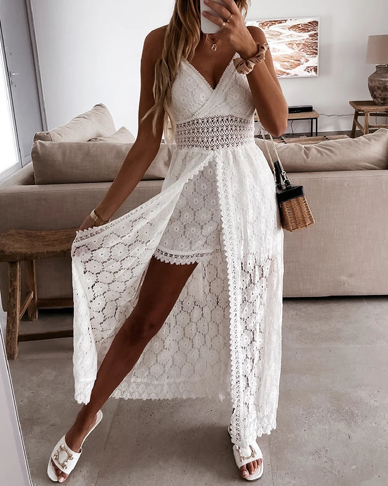 Drune | Jumpsuit mit Spitzendruck