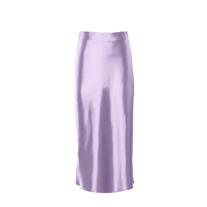 Drune | Hochgeschnittener Langer Rock aus Satin-Seide für Frauen