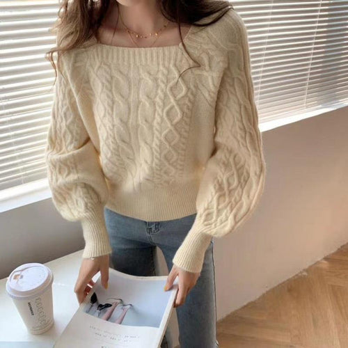 Drune - Pullover mit quadratischem Kragen