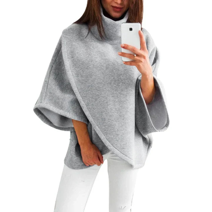 Drune | poncho-pullover mit rollkragen für damen