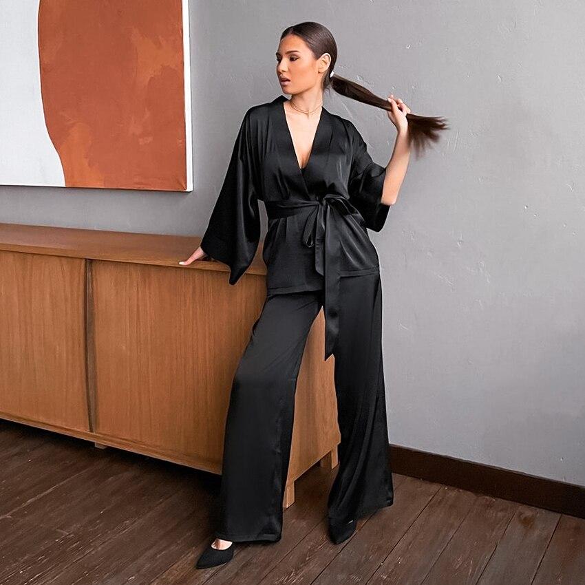 Drune | Pyjama-Set Aus Weichem Satin