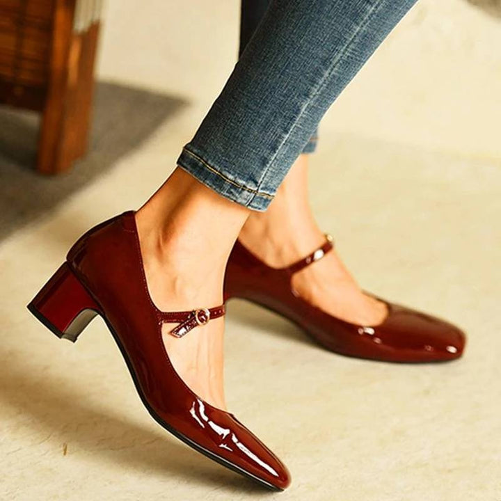 Drune | Schuhe mit Glänzendem Blockabsatz