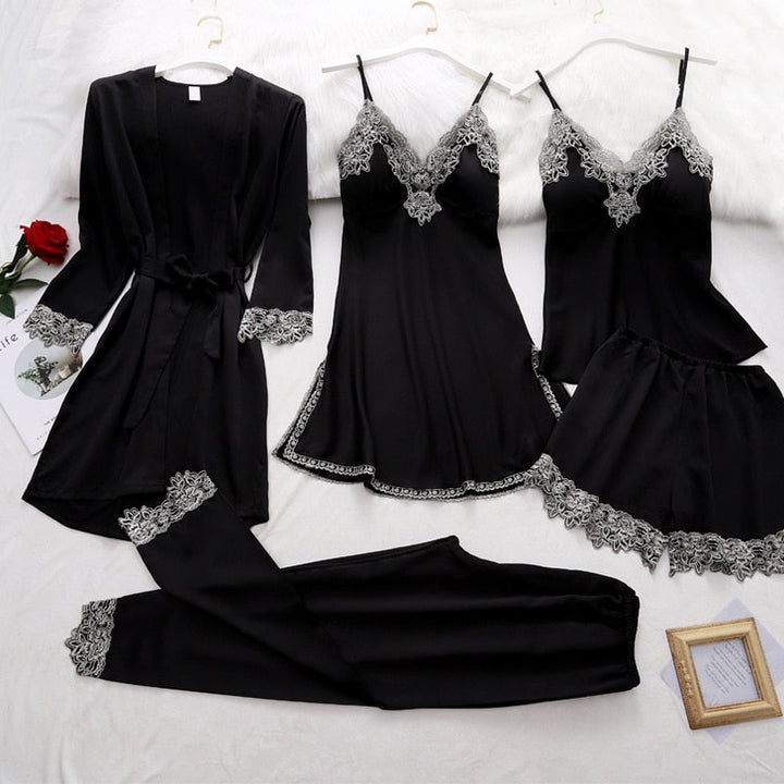 Drune | Set aus Weichem Seidenpyjama