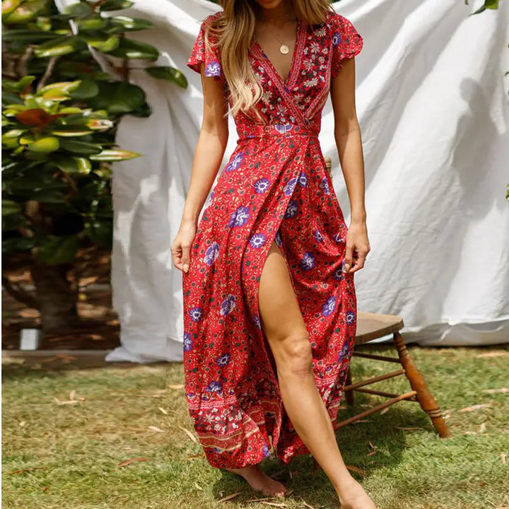 Drune - Elegantes Sommer-Maxikleid mit Rüschen