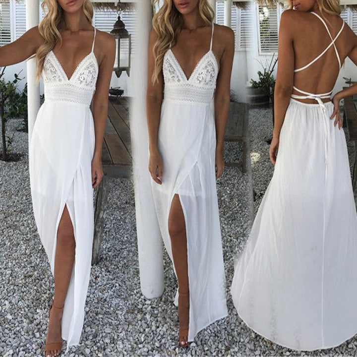 Drune | Spitzen Boho Fließkleid