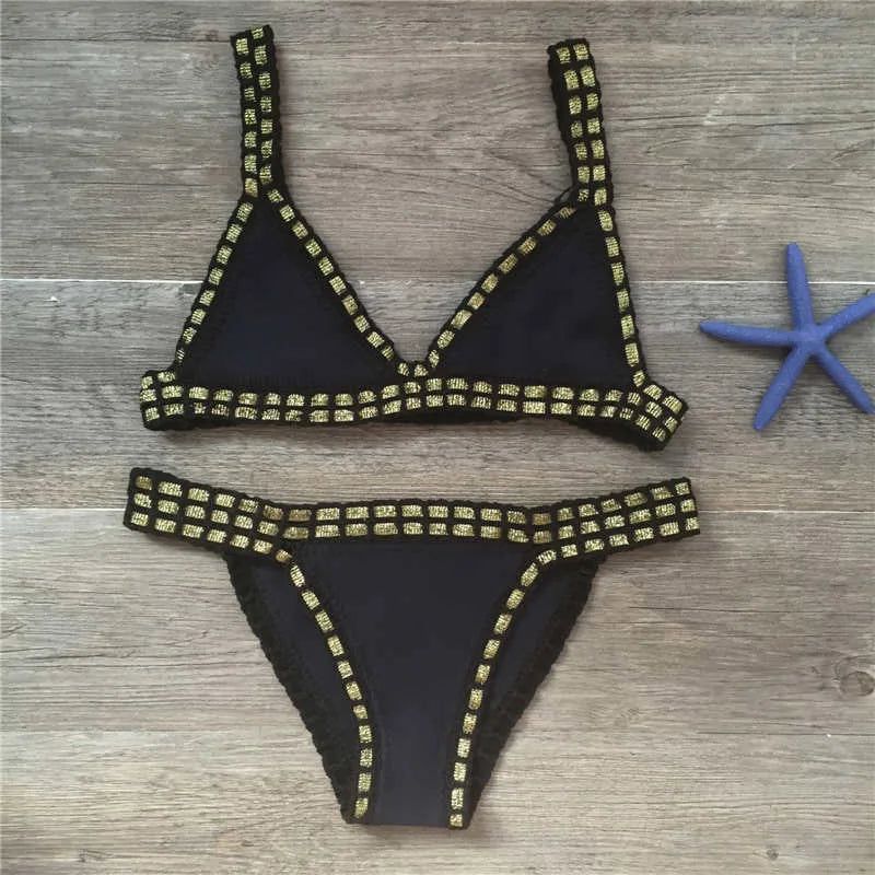 Drune | Sexy Bikinis Sommer Frauen Badeanzug Handgehäkeltes Bikini-Set Badebekleidung Strand Badeanzug Biquini Frau Monokini