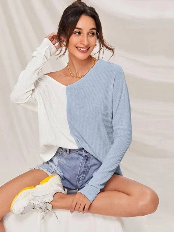 Drune | Kontrastfarbiger Pullover