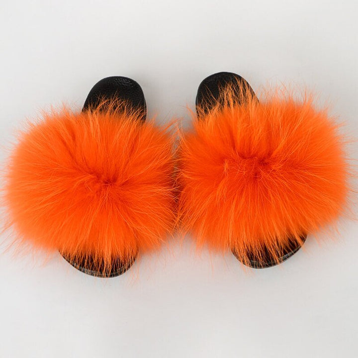 Drune | Echte Fell Rutschen Sandalen Hausschuhe Flip Flops