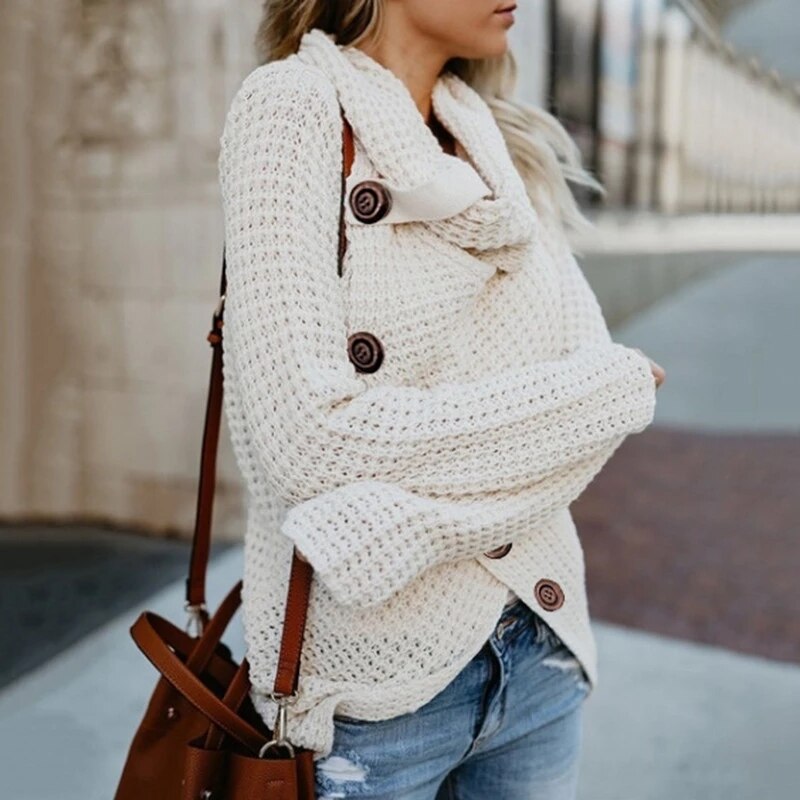 Drune | Moderner A-symmetrischer Rollkragenpullover mit stilvollen Details