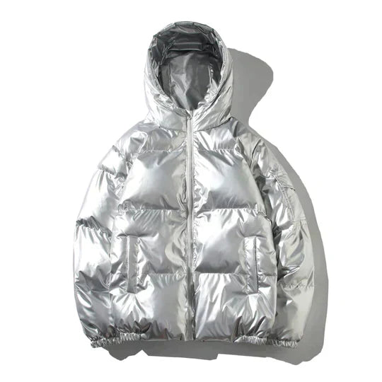 Drune | Winddichte metallische Winter-Pufferjacke