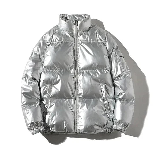 Drune | Winddichte metallische Winter-Pufferjacke