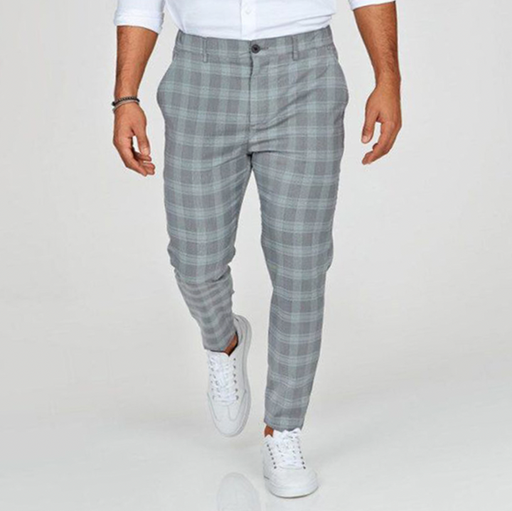 Drune | Karohose Slim Fit - Elegante Anzughose mit Stretch für Business, Streetstyle & Alltag