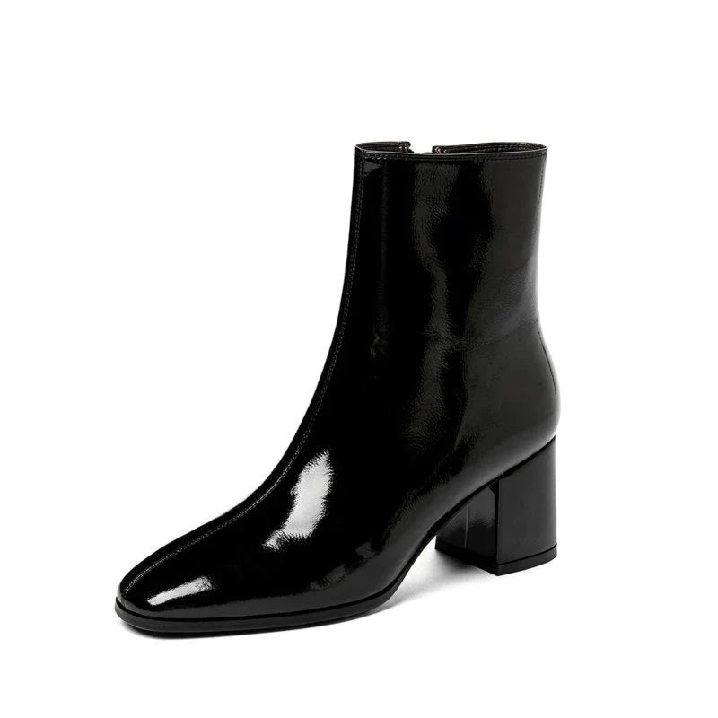 Drune | Glattleder Stiefeletten mit Reißverschluss und Absatz für Damen - Ideal für Herbst/Winter