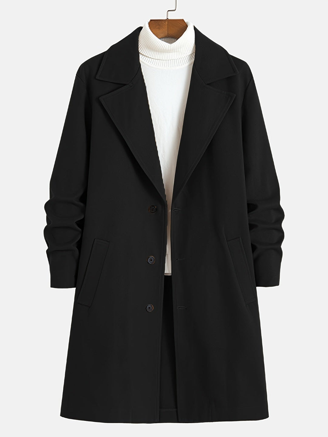 Drune | Trenchcoat Wollmix Einreiher Wolltrenchcoat