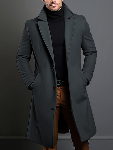 Drune | Trenchcoat Wollmix Einreiher Wolltrenchcoat