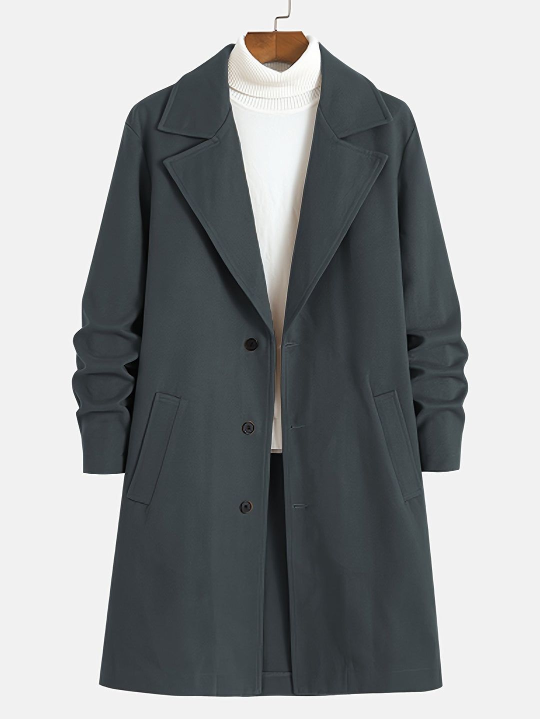 Drune | Trenchcoat Wollmix Einreiher Wolltrenchcoat