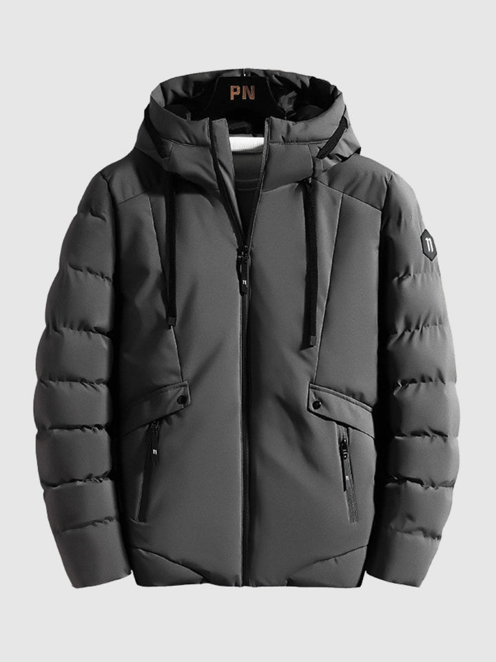 Drune | Winterjacke Gefüttert Kapuze Pufferjacke