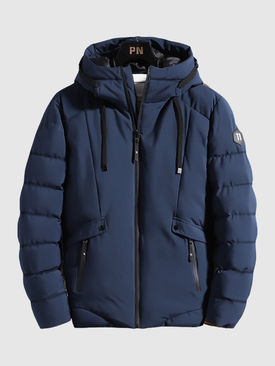 Drune | Winterjacke Gefüttert Kapuze Pufferjacke