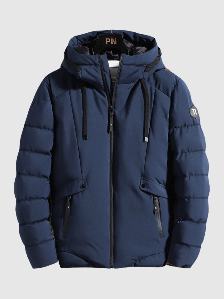 Drune | Winterjacke Gefüttert Kapuze Pufferjacke