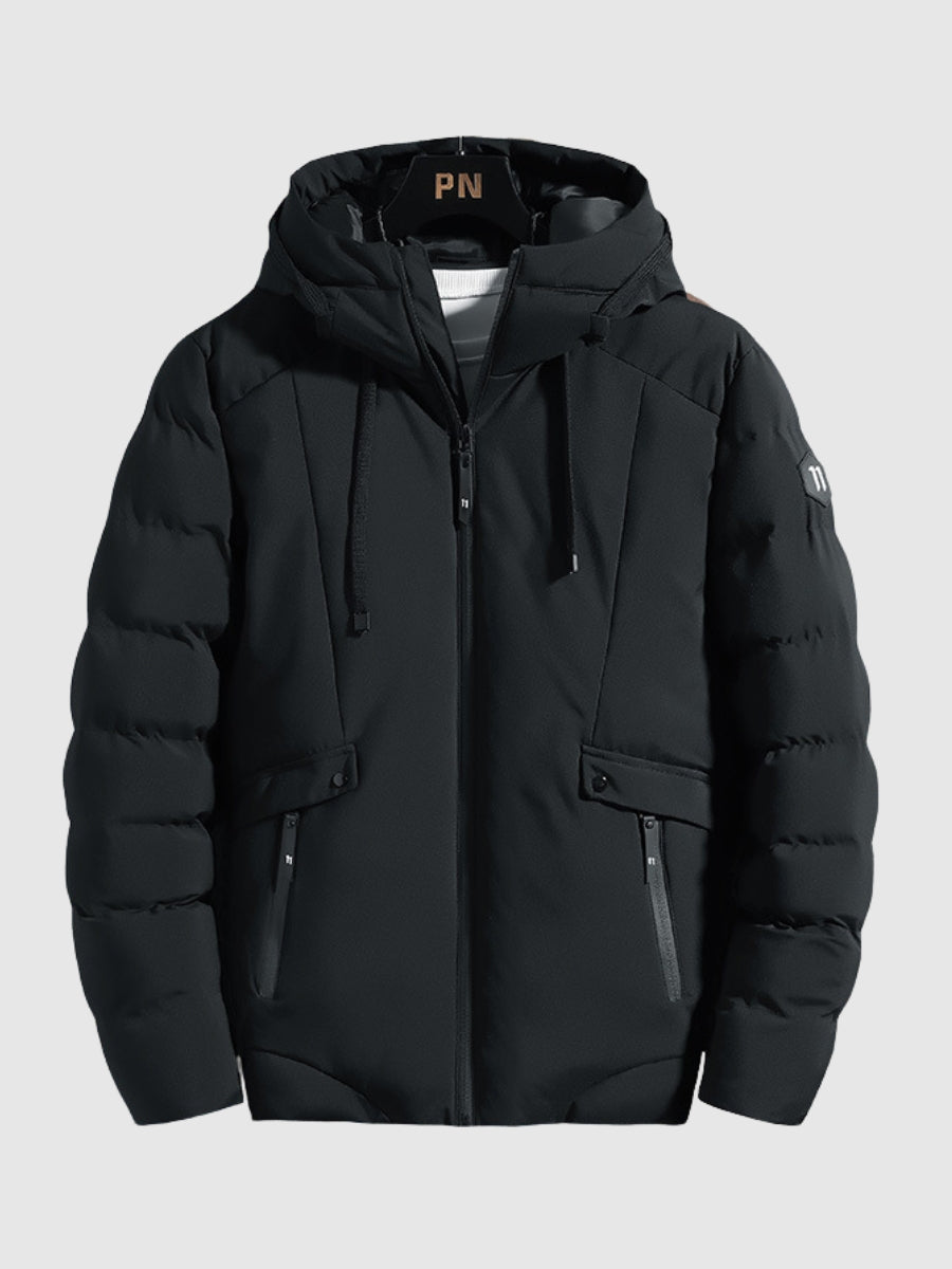 Drune | Winterjacke Gefüttert Kapuze Pufferjacke