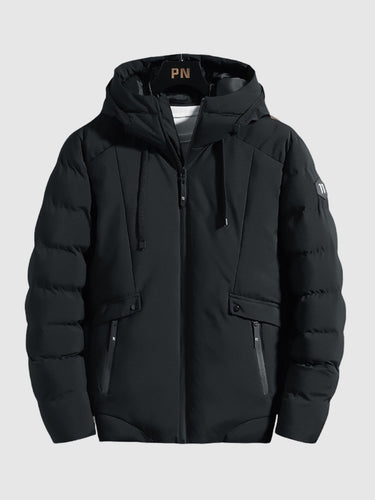 Drune | Winterjacke Gefüttert Kapuze Pufferjacke