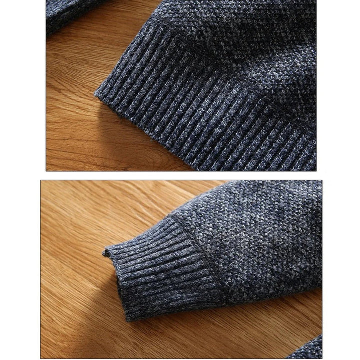 Drune | Pullover - Gestrickter Halb-Reißverschluss Kragen