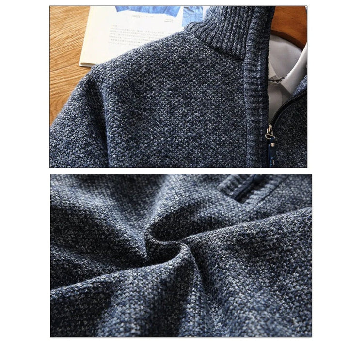 Drune | Pullover - Gestrickter Halb-Reißverschluss Kragen