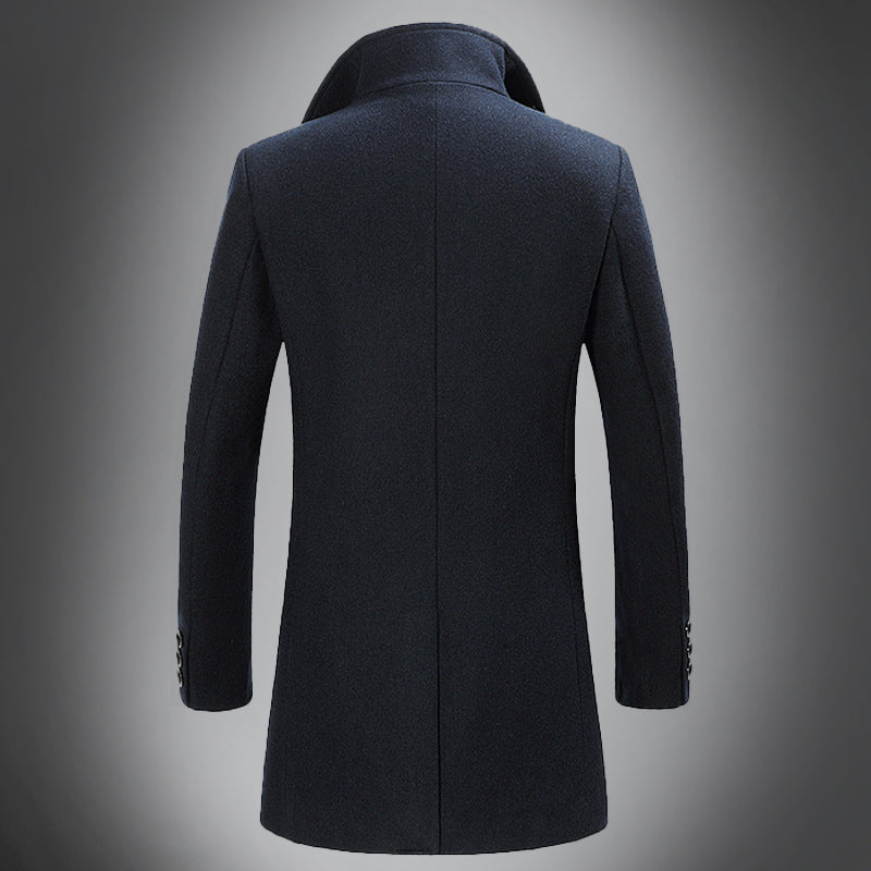 Drune | Wol Mantel - Slim Fit Knopfverschluss mit Reverskragen