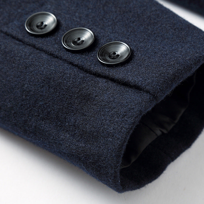 Drune | Wol Mantel - Slim Fit Knopfverschluss mit Reverskragen