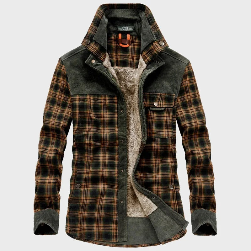 Drune | Kariert Button up Fleecegefütterte Jacke