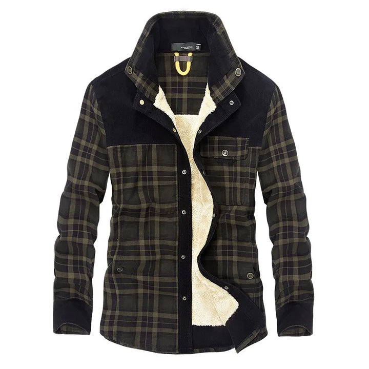 Drune | Kariert Button up Fleecegefütterte Jacke