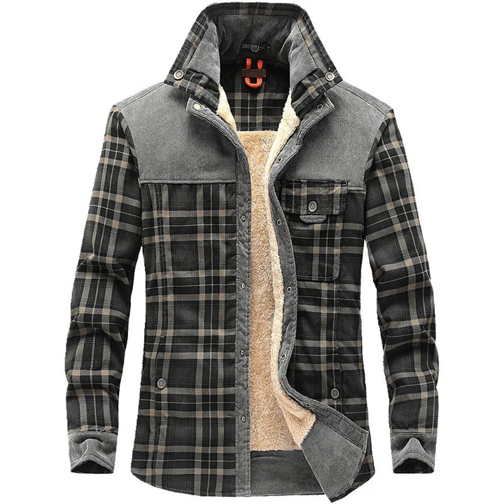 Drune | Kariert Button up Fleecegefütterte Jacke