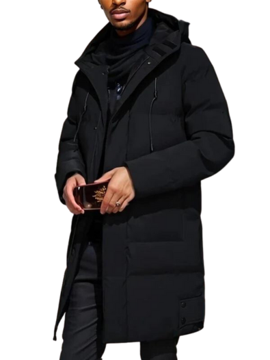 Drune | Warm Kapuze Langer Mantel Herren Winterjacke