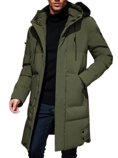 Drune | Warm Kapuze Langer Mantel Herren Winterjacke