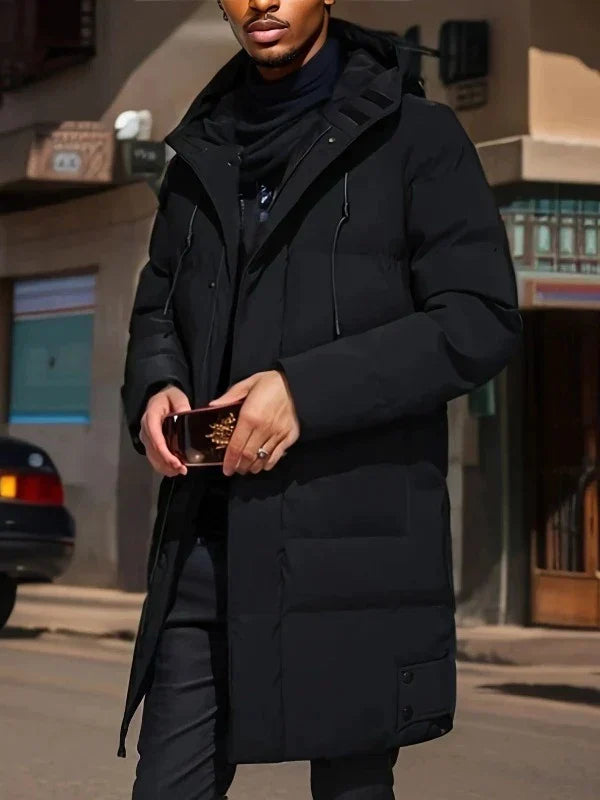 Drune | Warm Kapuze Langer Mantel Herren Winterjacke