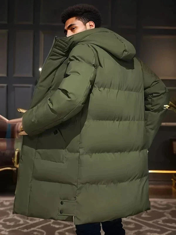 Drune | Warm Kapuze Langer Mantel Herren Winterjacke