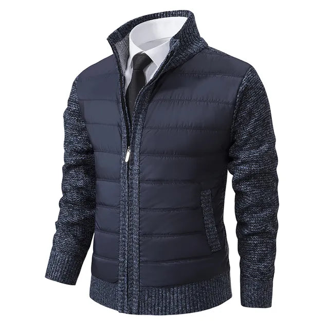 Drune | Herrenstrickjacke mit Stehkragen für Wärme Eleganz